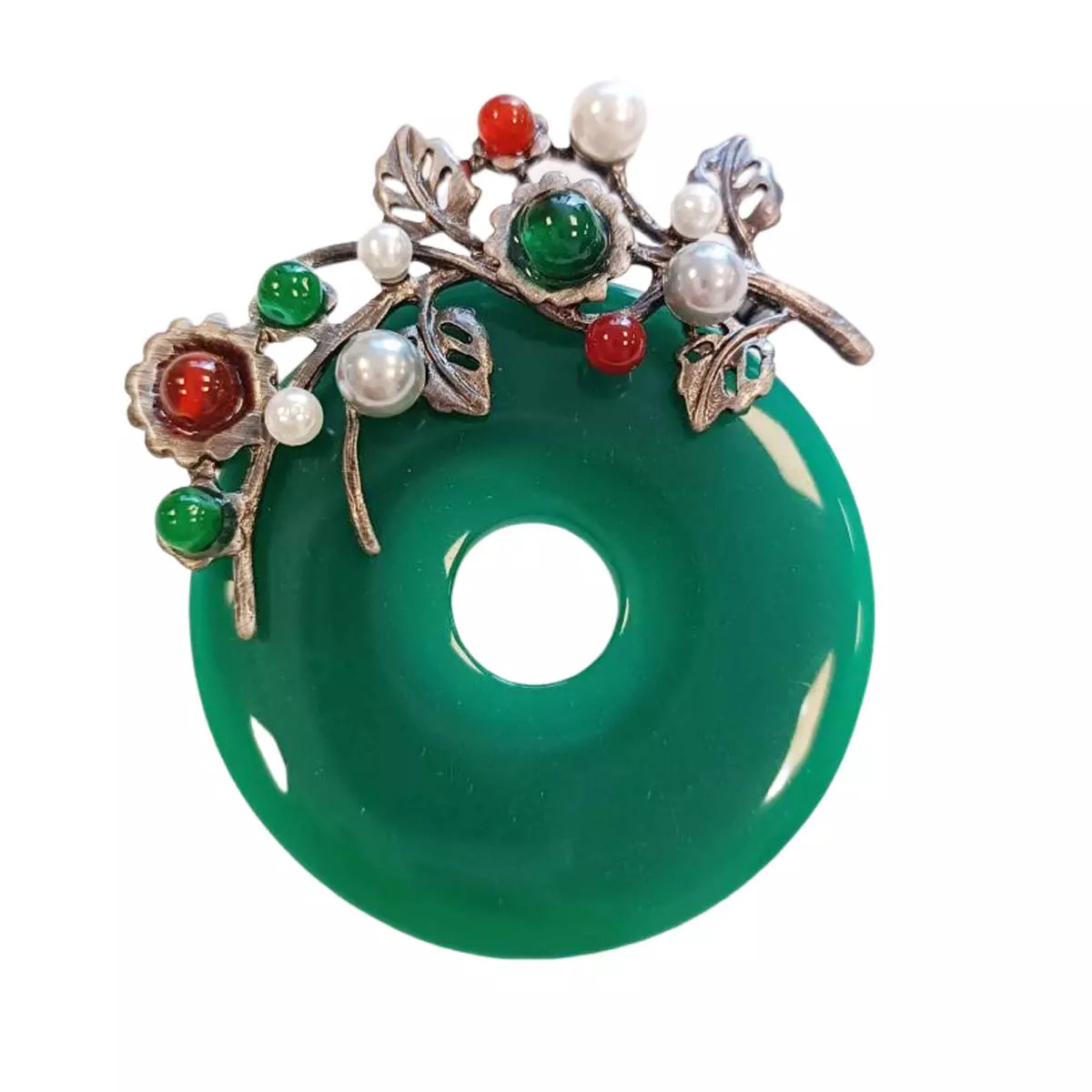 les trésors de lily Bracelet baroque 'Minéralia' agate verte 60x55 mm [R9164]