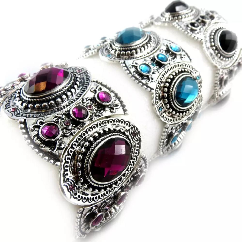 Les Trésors De Lily Bracelet Baroque 'Scarlett' Violet 4 Cm [R6927]