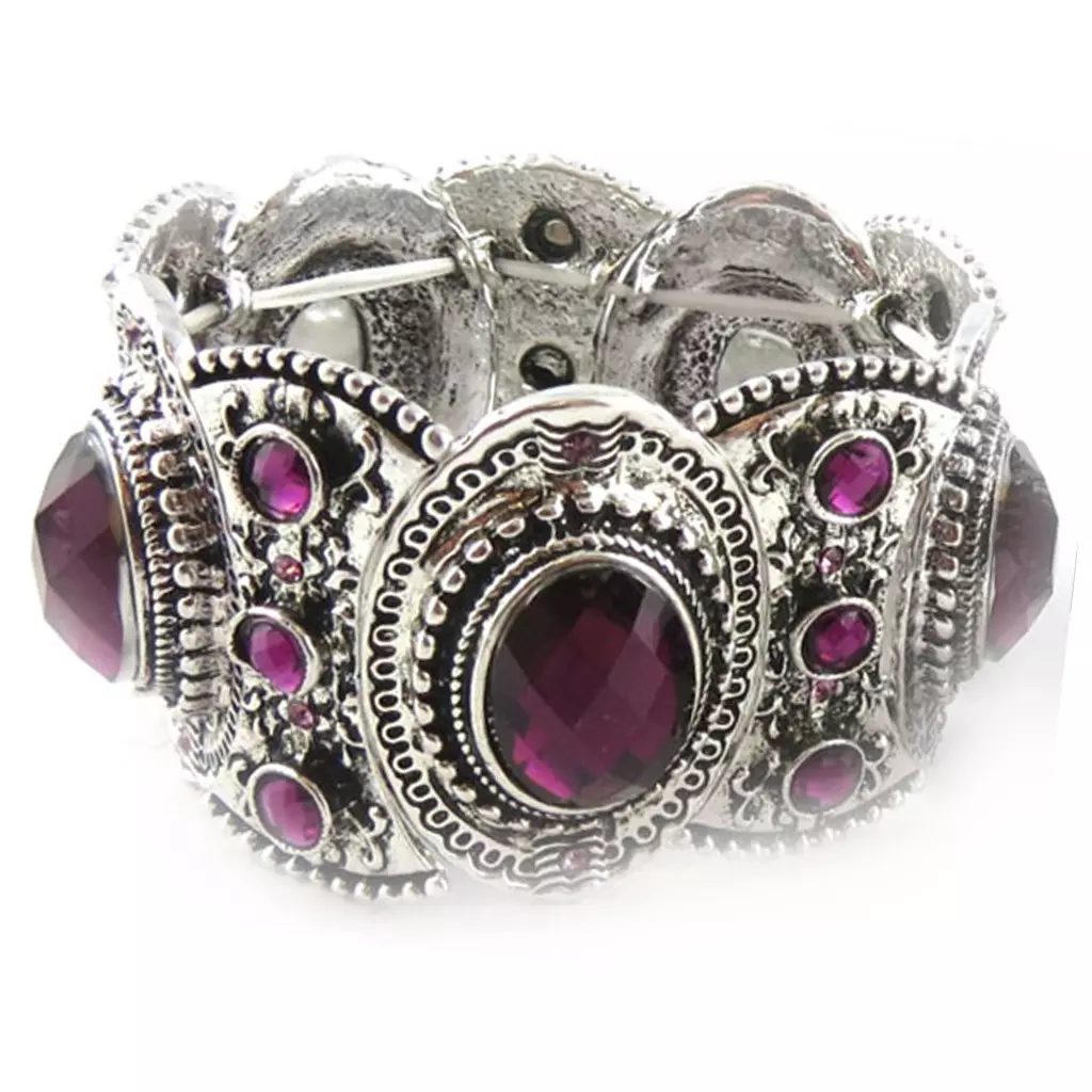 les trésors de lily Bracelet baroque 'Scarlett' violet 4 cm [R6927]