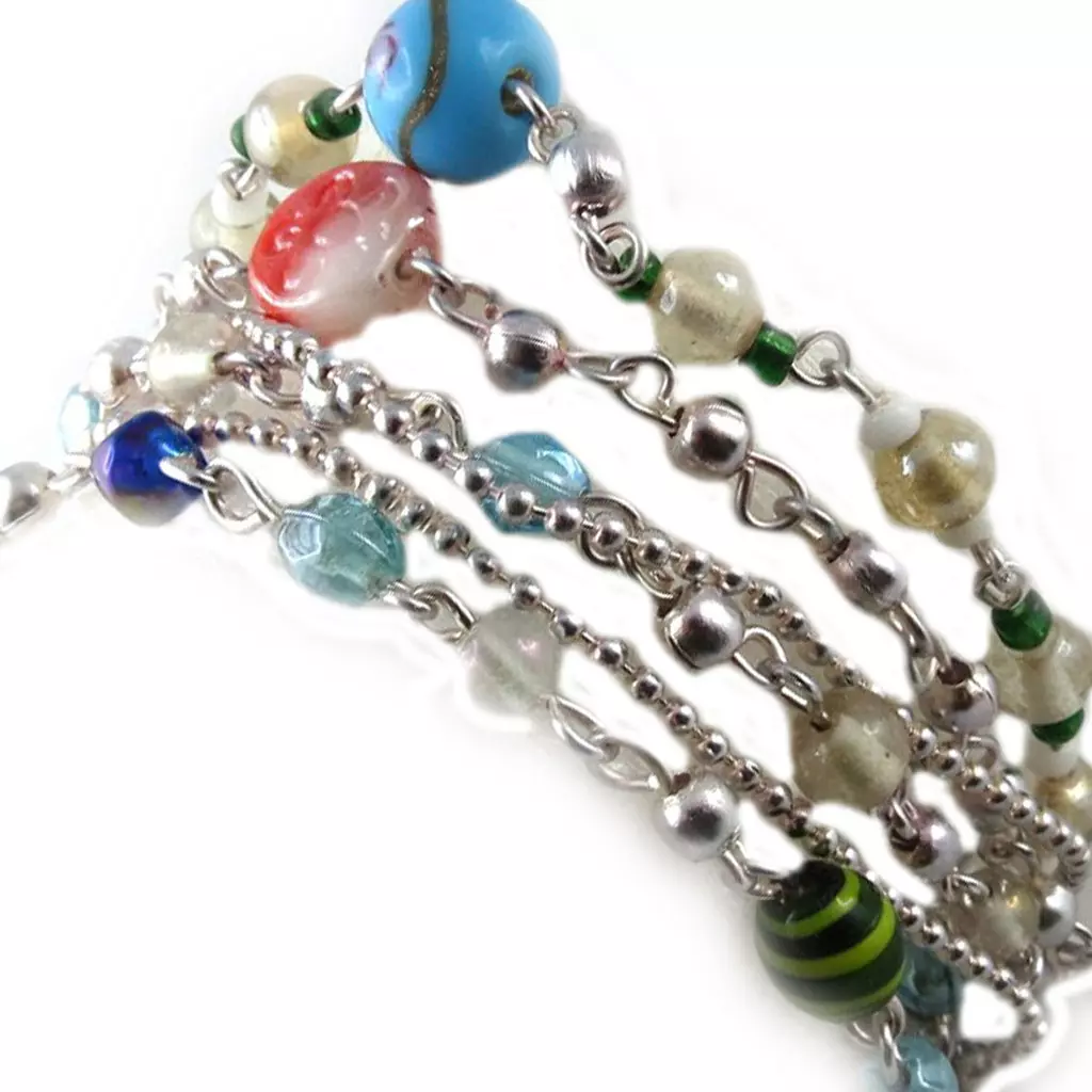 Les Trésors De Lily Bracelet 'Calcutta' Blanc Bleu Vert [B8202]