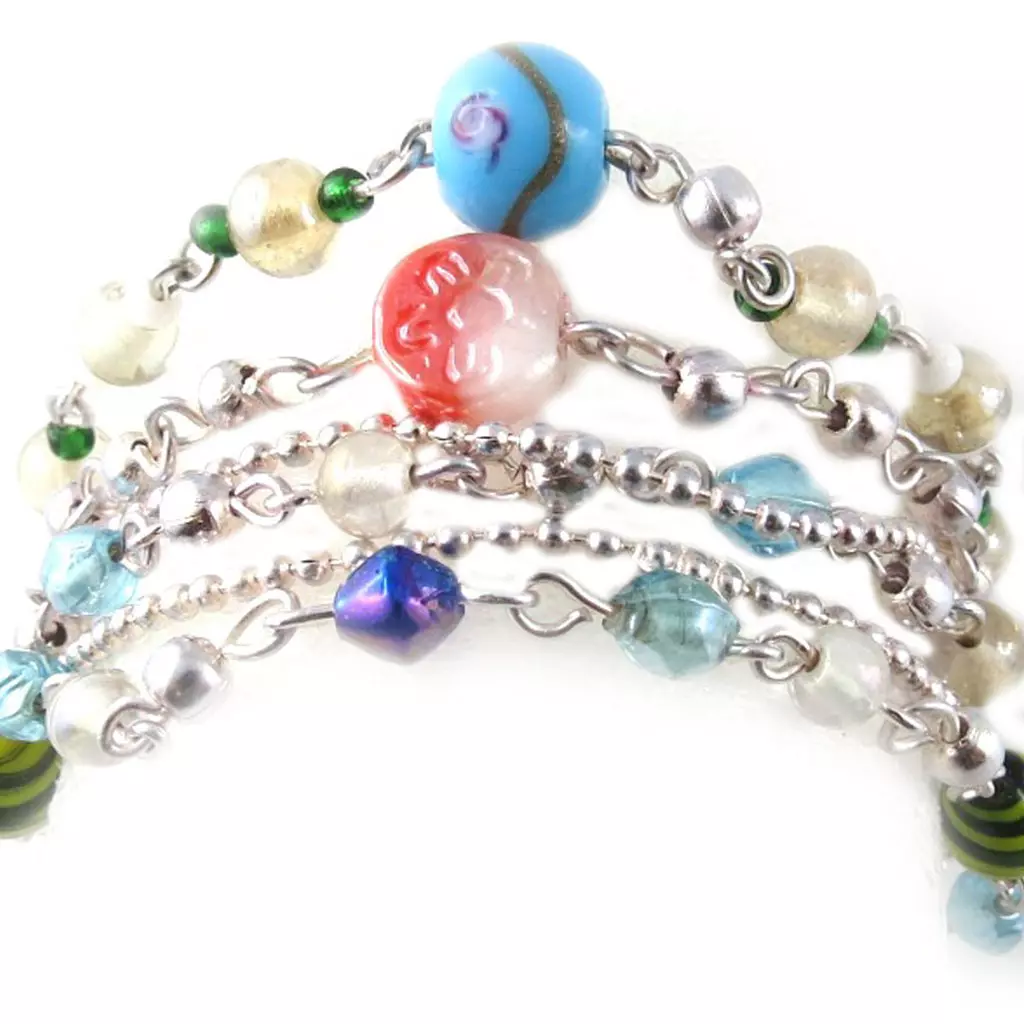 les trésors de lily Bracelet 'Calcutta' Blanc Bleu Vert [B8202]