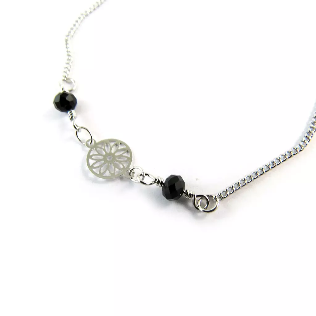 Les Trésors De Lily Bracelet 'Carmen' Noir Argenté [N8873]