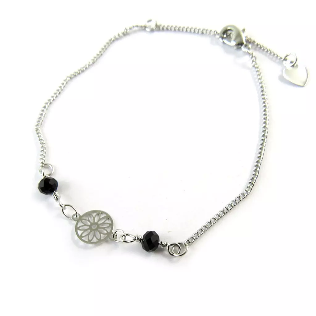 les trésors de lily Bracelet 'Carmen' noir argenté [N8873]