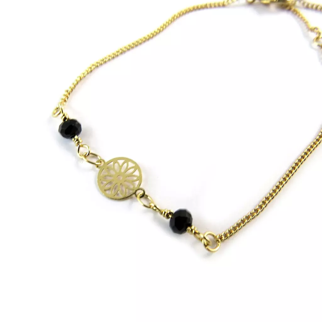Les Trésors De Lily Bracelet 'Carmen' Noir Doré [N8872]