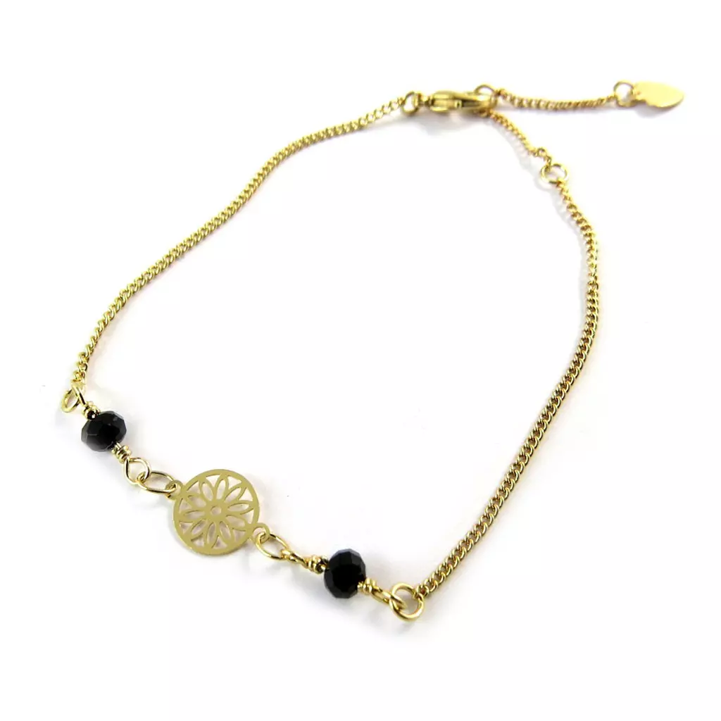 Les Trésors De Lily Bracelet 'Carmen' Noir Doré [N8872]