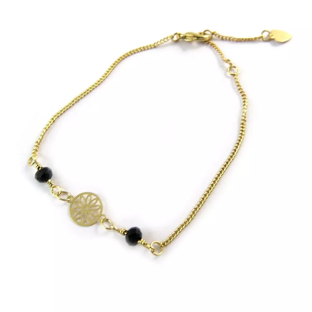 les trésors de lily Bracelet 'Carmen' noir doré [N8872]