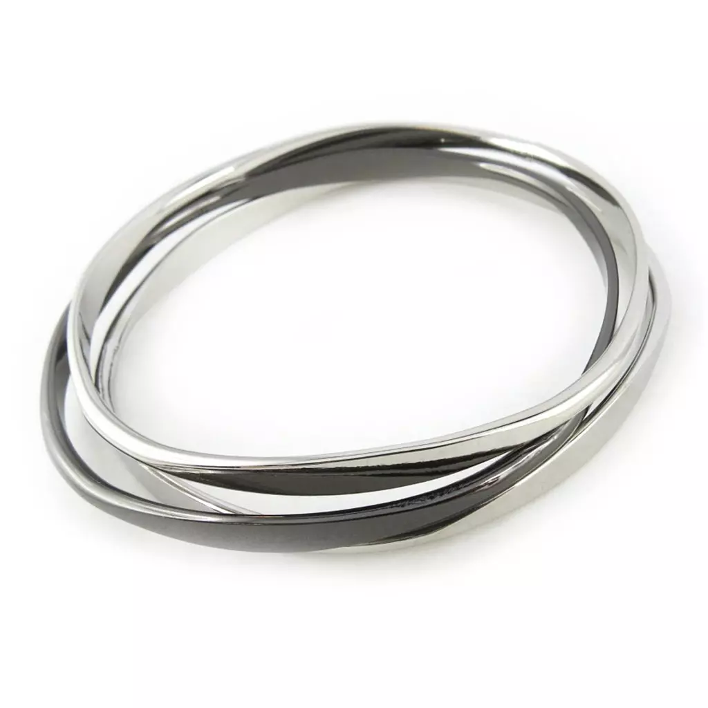 les trésors de lily Bracelet 'Chorégraphie' gris argenté (3 rangs) [N1013]