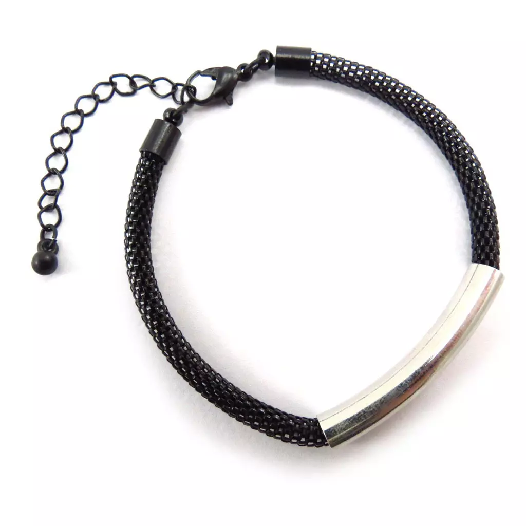 Les Trésors De Lily Bracelet 'Chorégraphie' Noir Argenté [J6329]