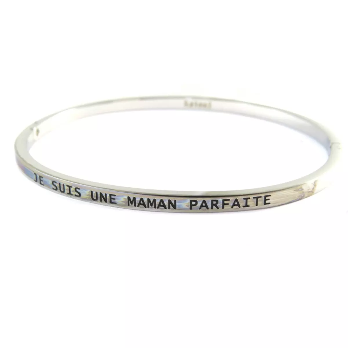 les trésors de lily Bracelet créateur Acier 'Messages' argenté (Je suis une maman parfaite) 60 mm 3 mm [Q1215]