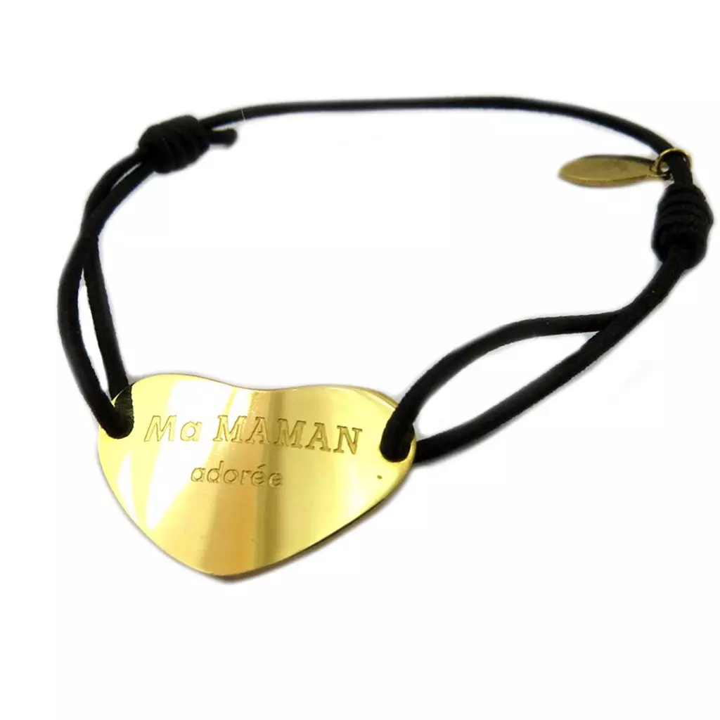 Les Trésors De Lily Bracelet Créateur Acier 'Messages' Doré (Ma Maman Adorée) 21x13 Mm [P7253]