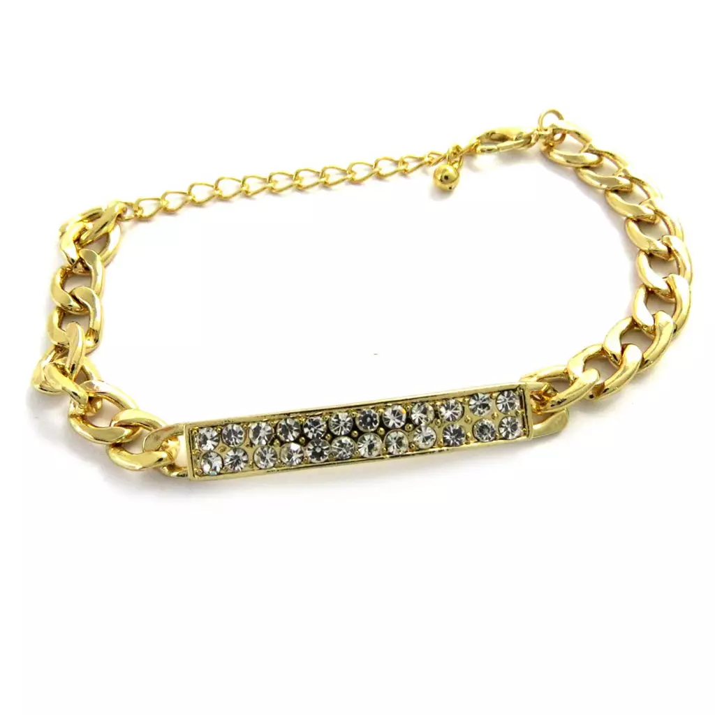 Les Trésors De Lily Bracelet 'Déesse' Blanc Doré [L7900]