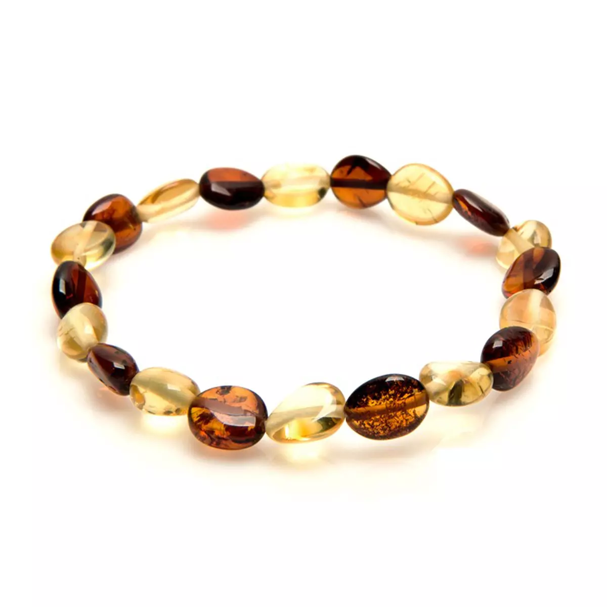 les trésors de lily Bracelet 'Inspiration' ambre (2 tons) 7 mm [P6620]