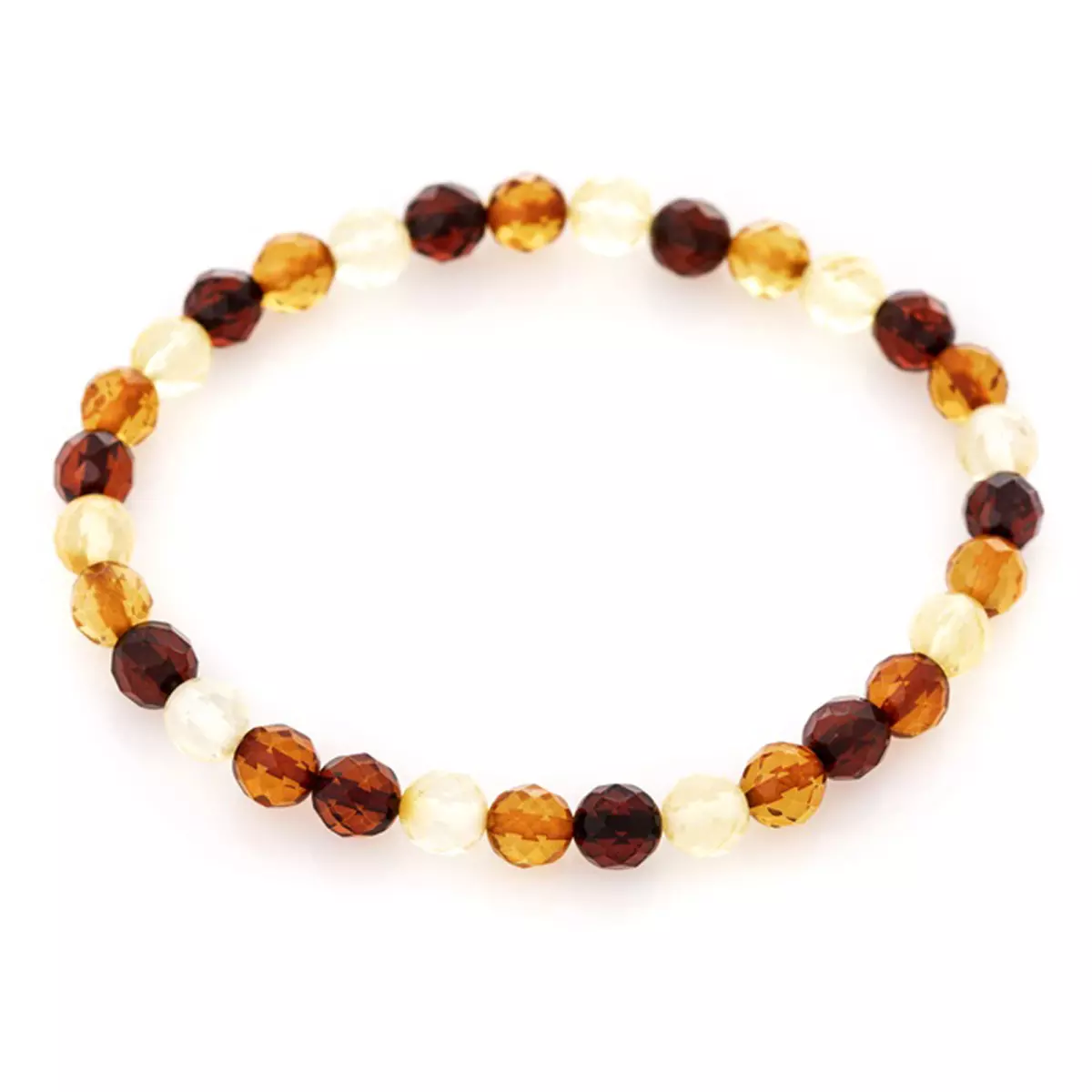 les trésors de lily Bracelet 'Inspiration' ambre 3 tons 6 mm [R3695]