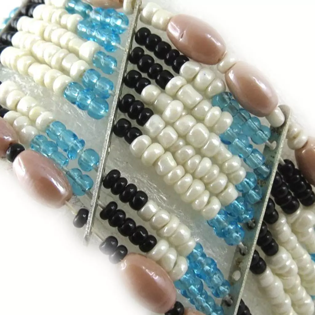 Les Trésors De Lily Bracelet 'Kunju' Bleu Blanc Rose [B8179]