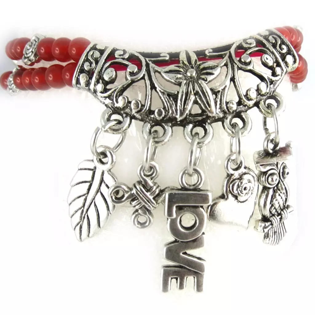 Les Trésors De Lily Bracelet 'Minéralia' Agate Rouge [K7281]