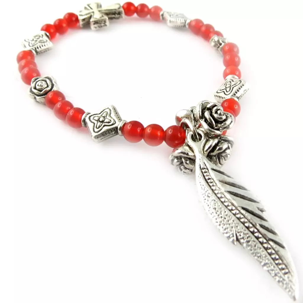 les trésors de lily Bracelet 'Minéralia' agate rouge [K7293]
