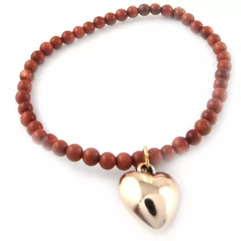 Les Trésors De Lily Bracelet 'Minéralia' Marron (coeur) [K7637]