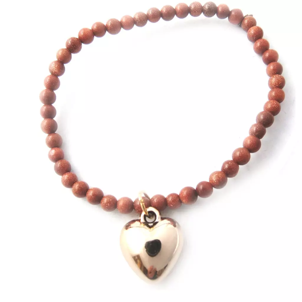 Les Trésors De Lily Bracelet 'Minéralia' Marron (coeur) [K7637]