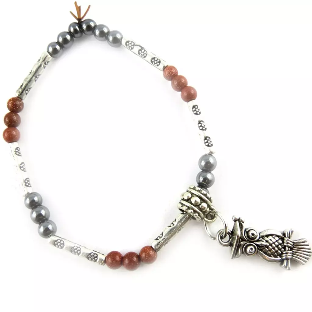 Les Trésors De Lily Bracelet 'Minéralia' Marron Gris [K7288]