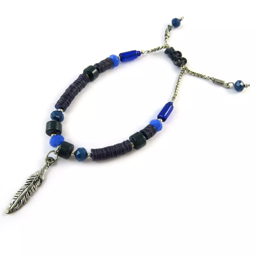 Les Trésors De Lily Bracelet 'Navajos' Bleu Argenté Vieilli [N8247]