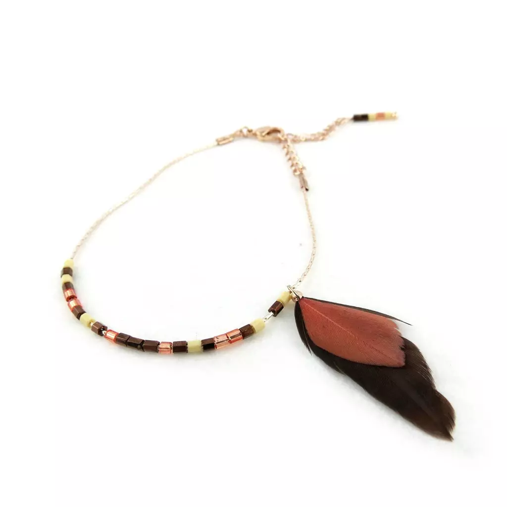 Les Trésors De Lily Bracelet 'Navajos' Marron Doré [N0742]