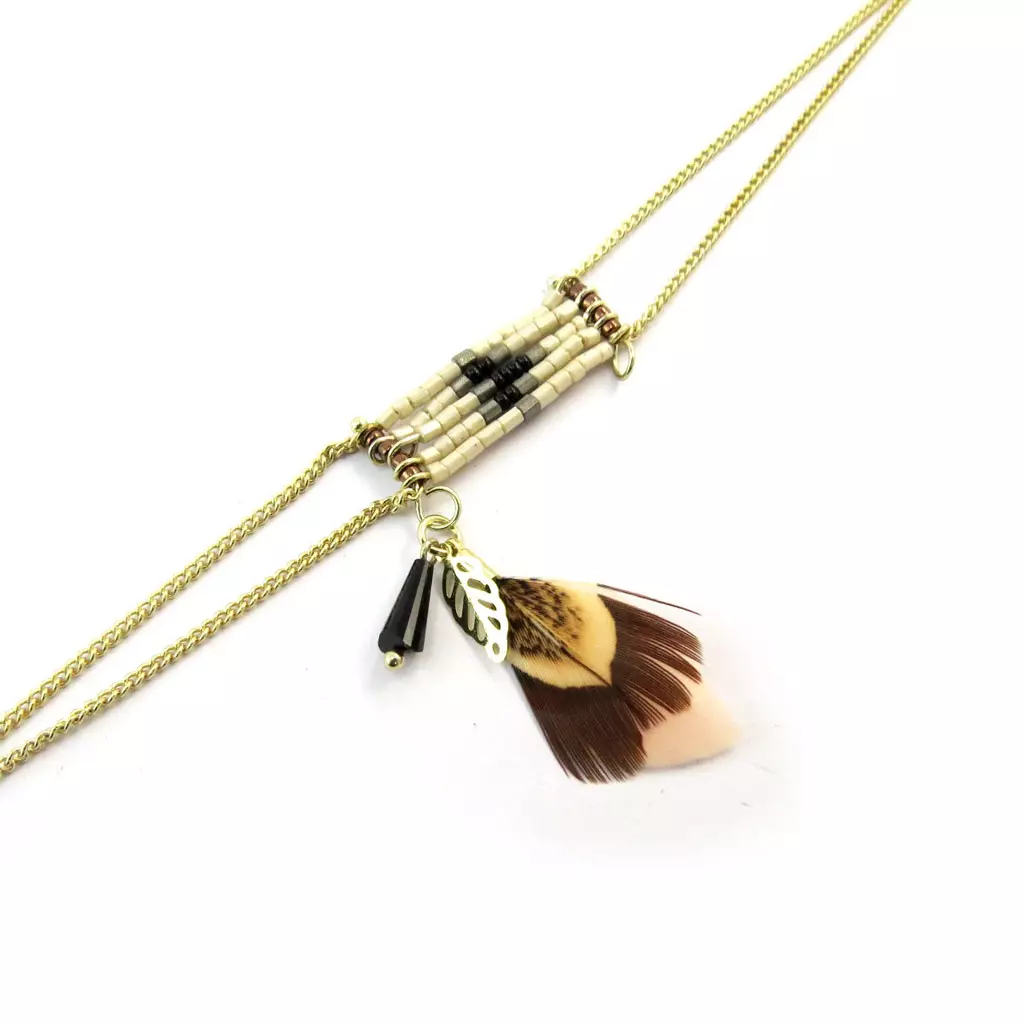 Les Trésors De Lily Bracelet 'Navajos' Marron Doré [N5015]