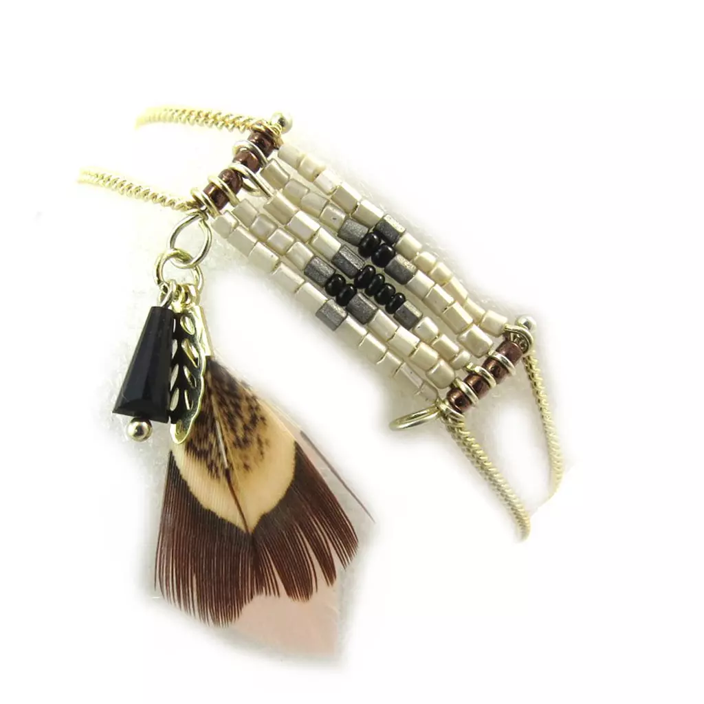 Les Trésors De Lily Bracelet 'Navajos' Marron Doré [N5015]