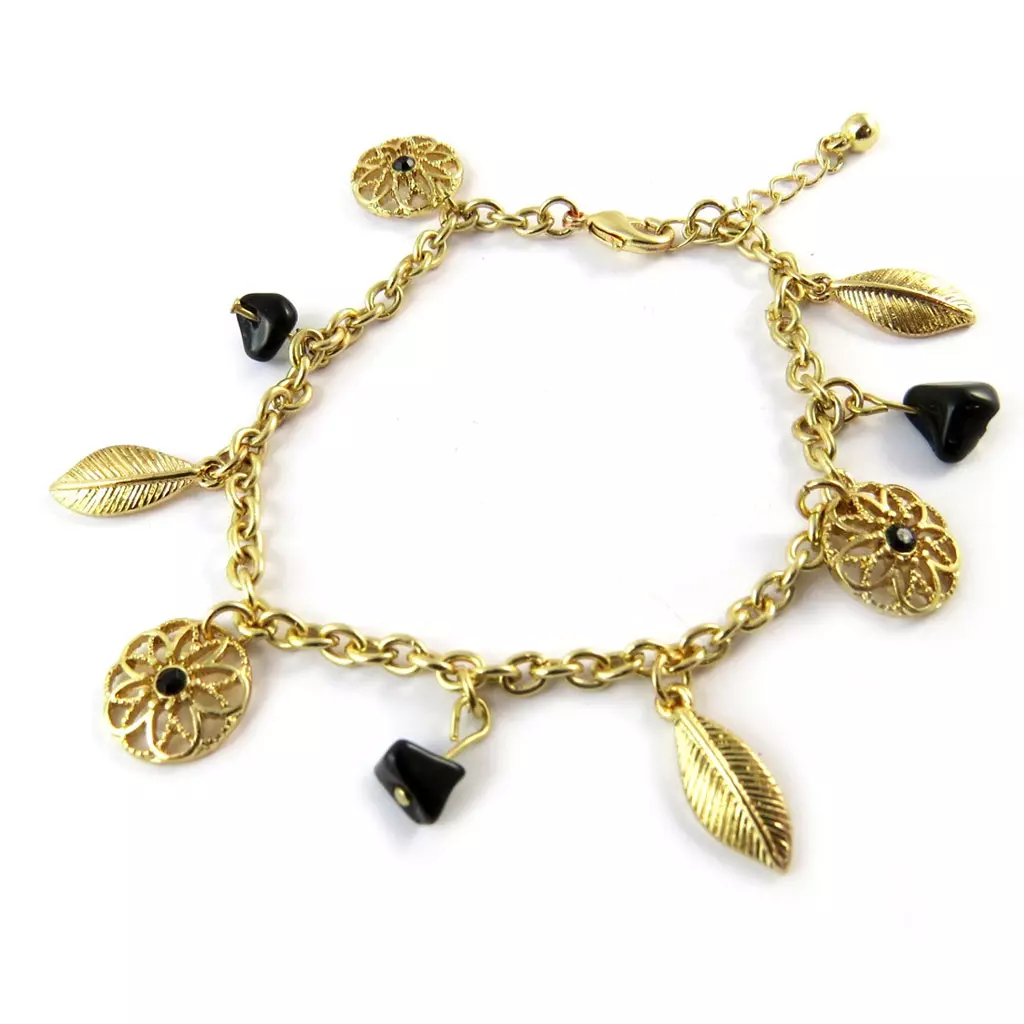 Les Trésors De Lily Bracelet 'Navajos' Noir Doré [N8096]