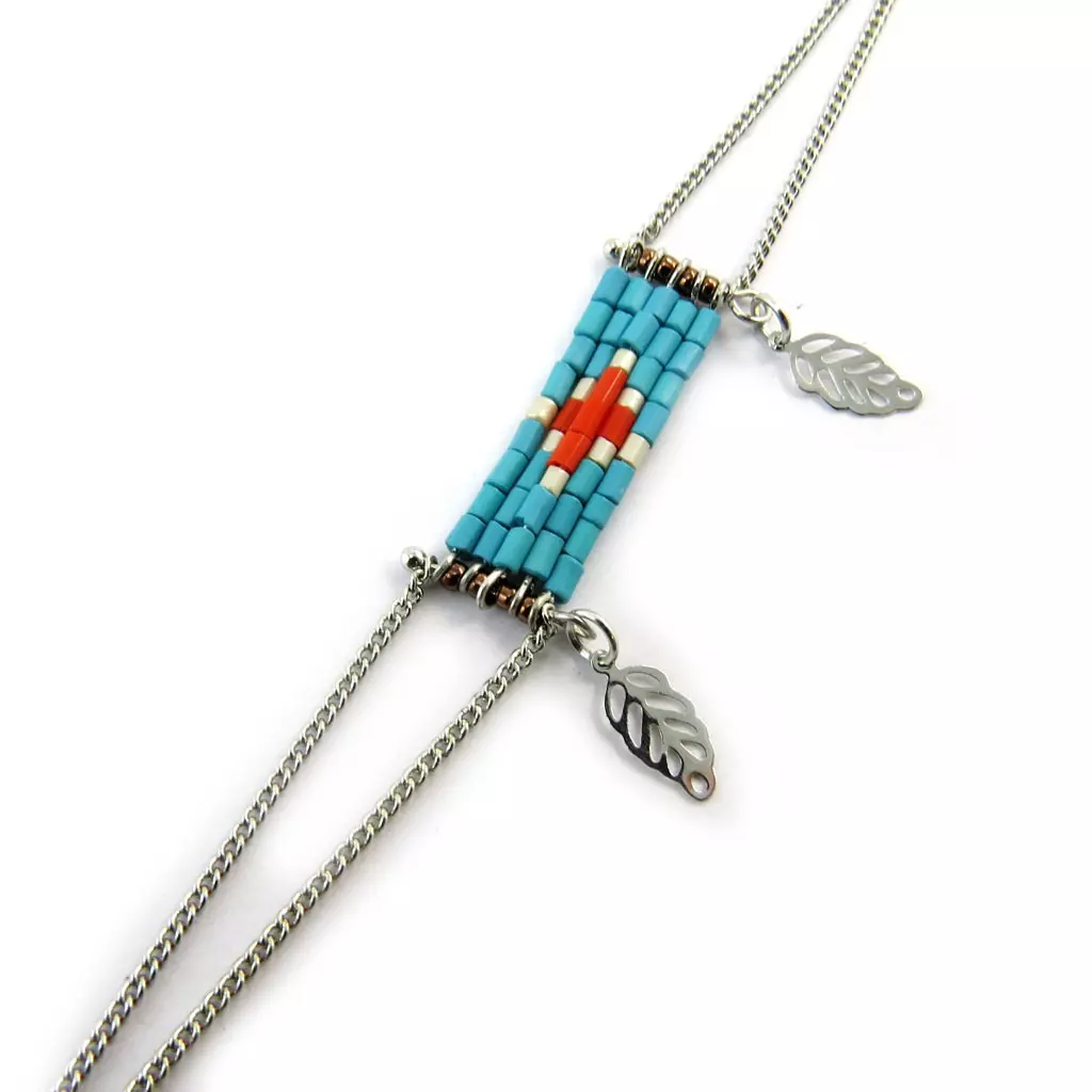 Les Trésors De Lily Bracelet 'Navajos' Turquoise Argenté [N3478]