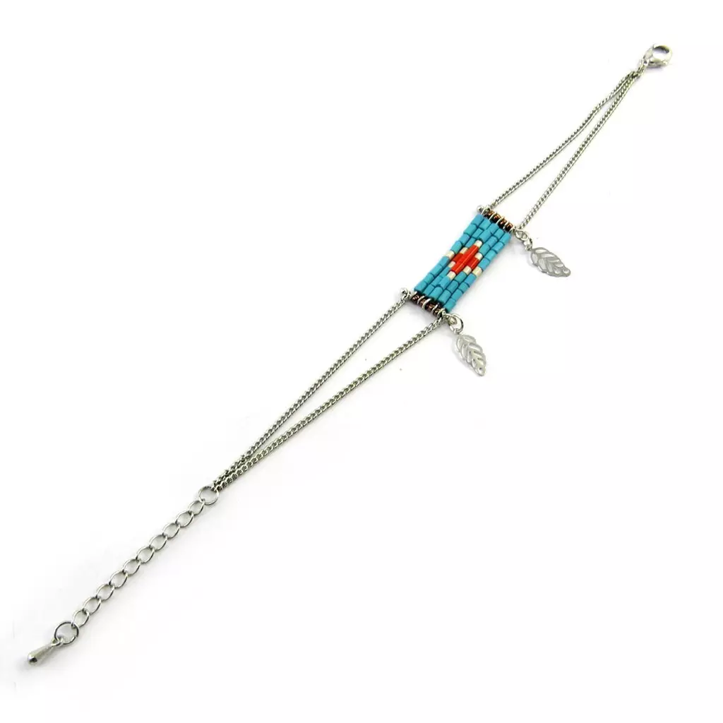 Les Trésors De Lily Bracelet 'Navajos' Turquoise Argenté [N3478]