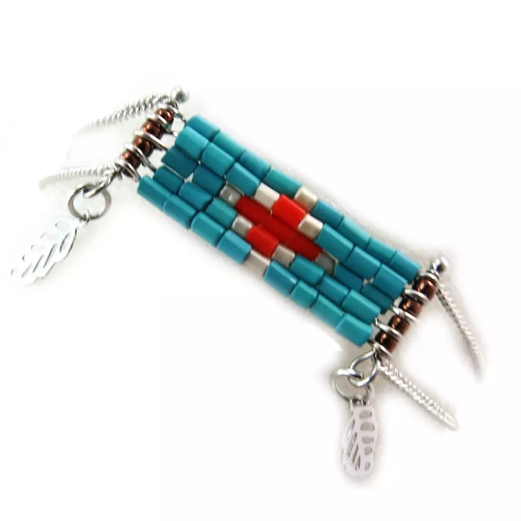 Les Trésors De Lily Bracelet 'Navajos' Turquoise Argenté [N3478]