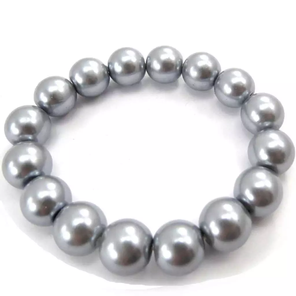 Les Trésors De Lily Bracelet 'Perla' Gris 12 Mm [J7048]