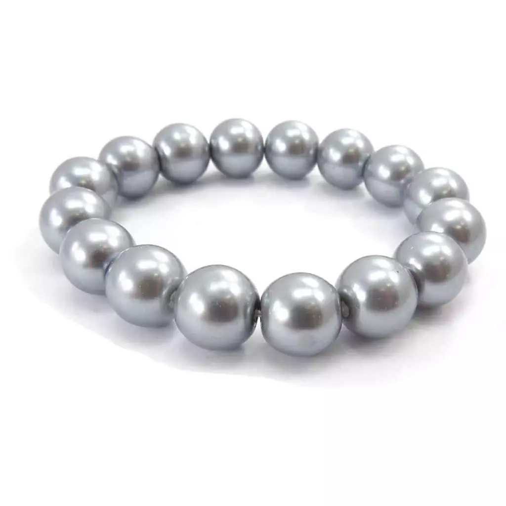 Les Trésors De Lily Bracelet 'Perla' Gris 12 Mm [J7048]