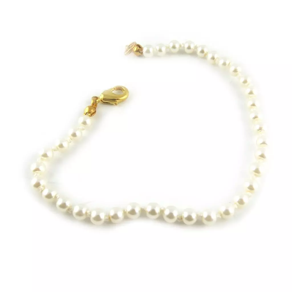 les trésors de lily Bracelet 'Perla' ivoire 4 mm [L1332]