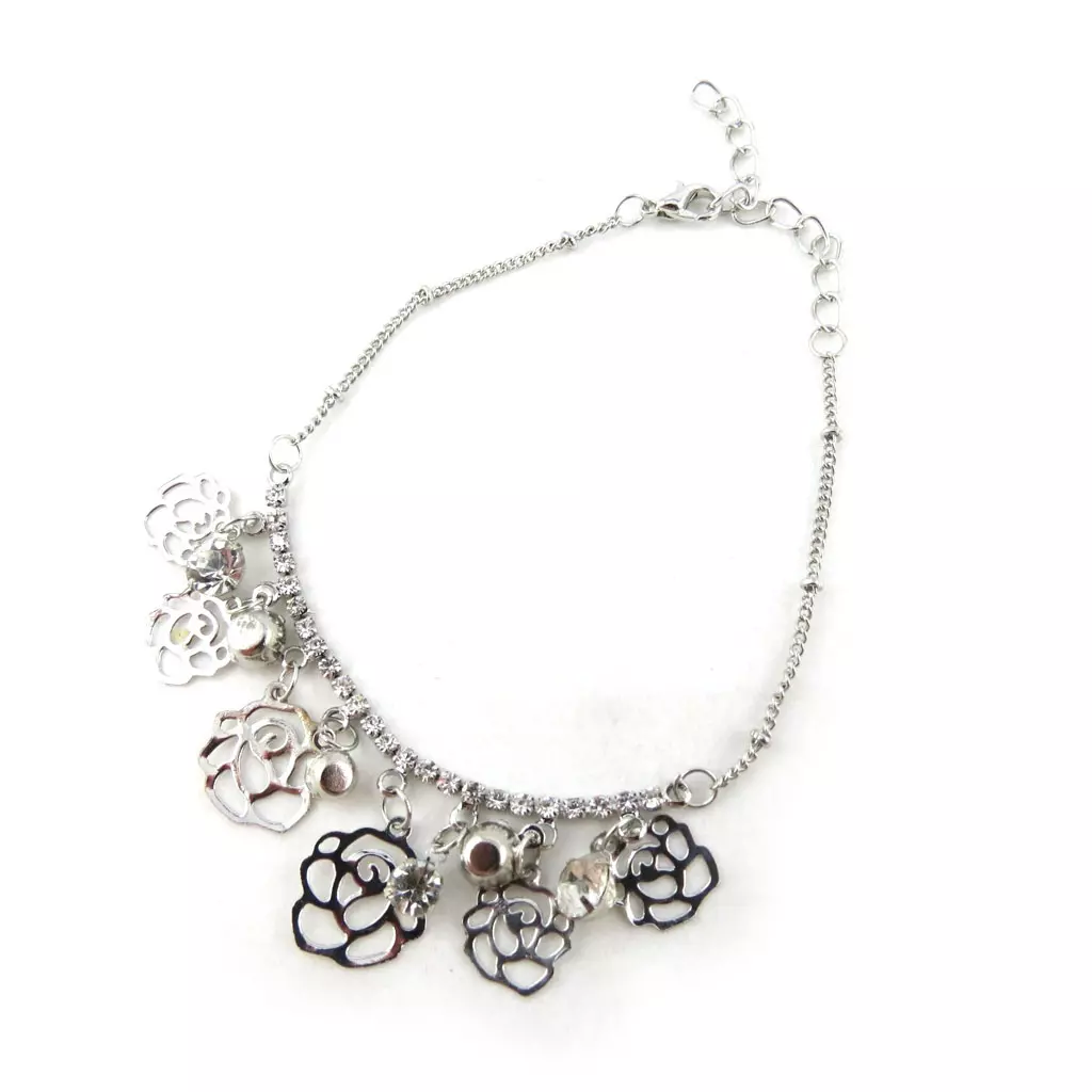 Les Trésors De Lily Bracelet 'Rosa Romantica' Blanc Argenté [N1148]