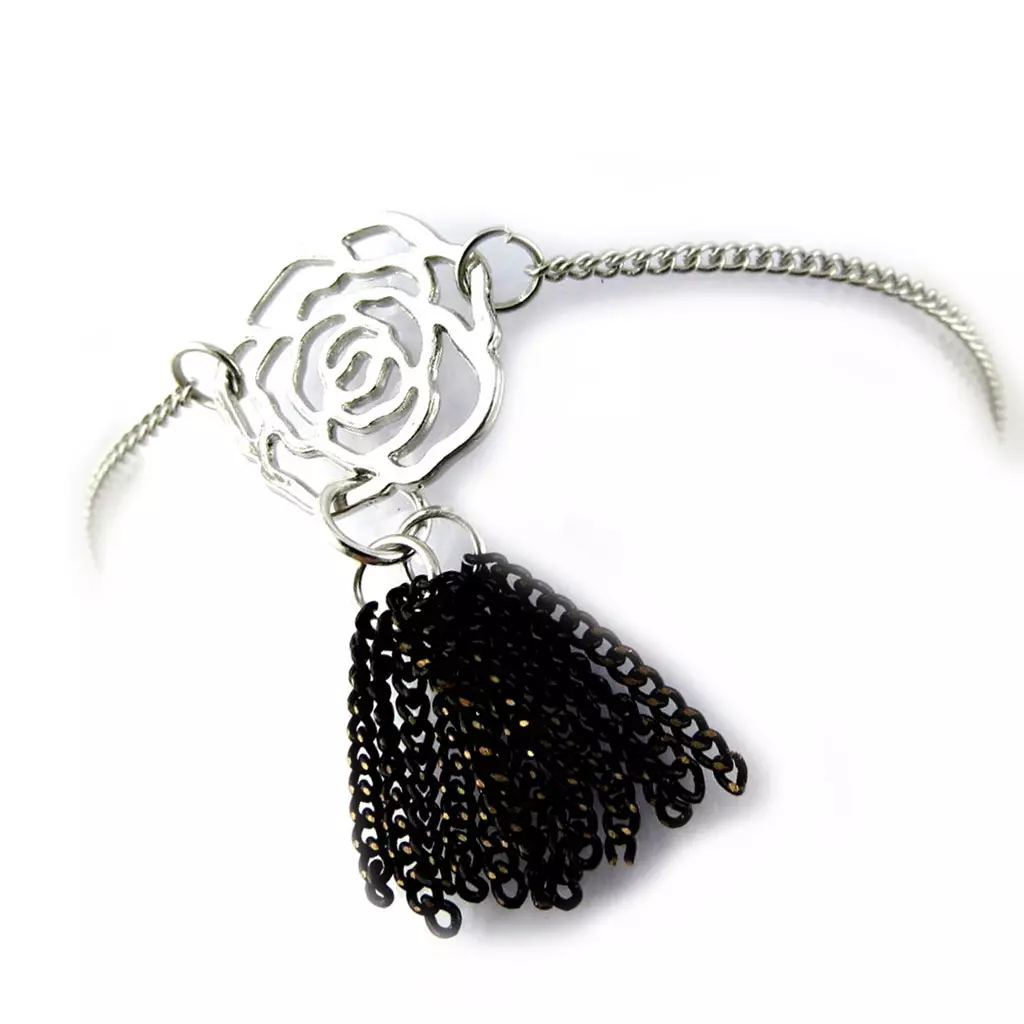 les trésors de lily Bracelet 'Rosa Romantica' noir argenté [N1018]