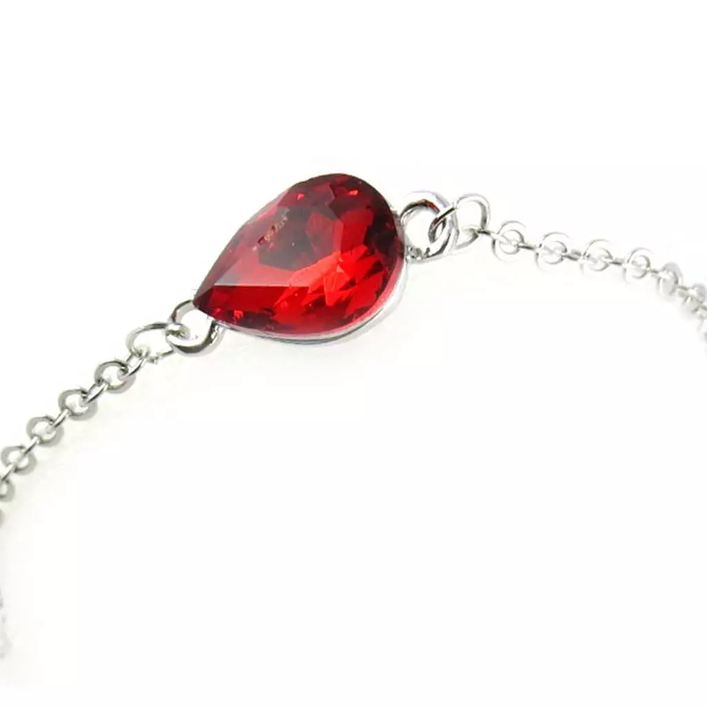 les trésors de lily Bracelet 'Scarlett' rouge argenté 15x11 mm [R9312]