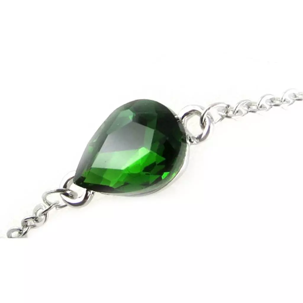 les trésors de lily Bracelet 'Scarlett' vert argenté 15x11 mm [R9311]