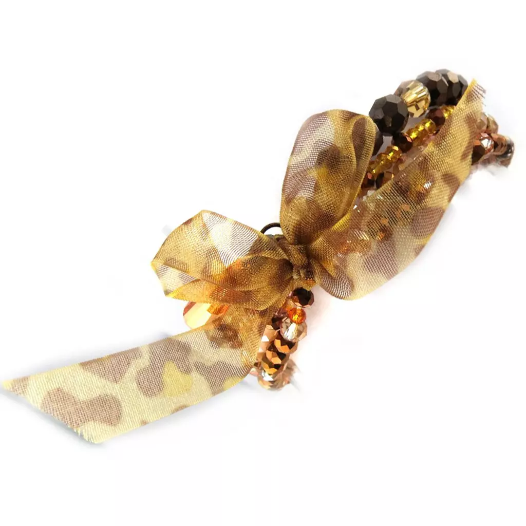Les Trésors De Lily Bracelet 'Sissi' Ambre Marron (4 Rangs) [N1527]