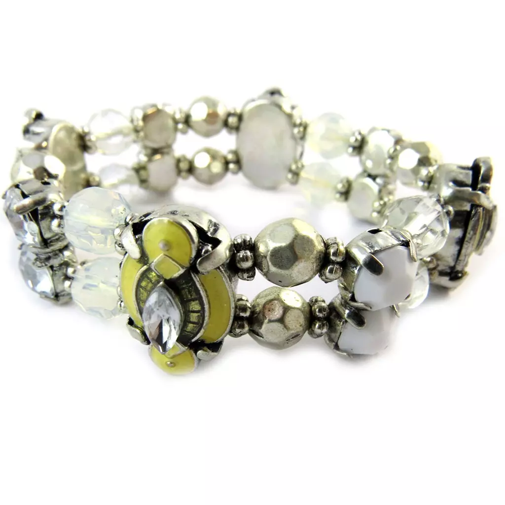 Les Trésors De Lily Bracelet 'Sissi' Blanc Argenté [E3179]