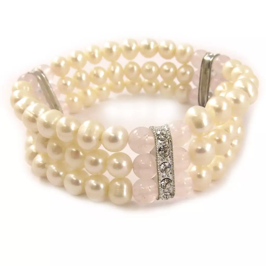 les trésors de lily Bracelet 'Sissi' Blanc Rose [C8950]