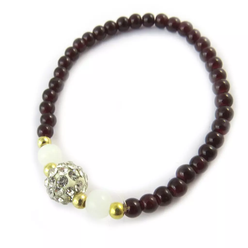 les trésors de lily Bracelet 'Sissi' ivoire marron [N9219]