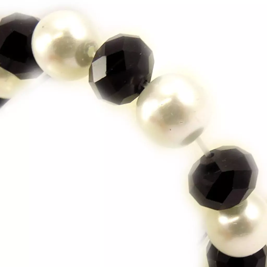 Les Trésors De Lily Bracelet 'Sissi' Noir Ivoire [L1611]