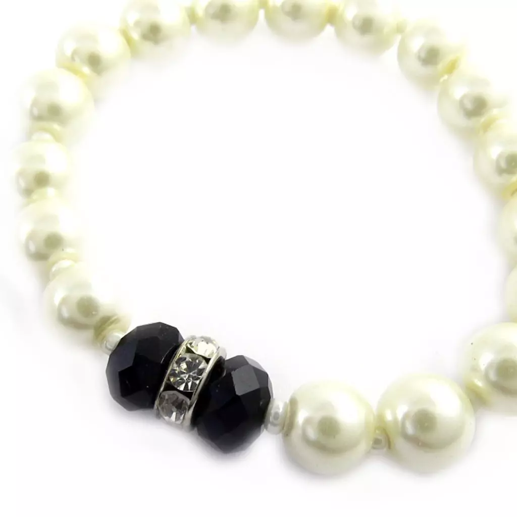 Les Trésors De Lily Bracelet 'Sissi' Noir Ivoire [L7906]
