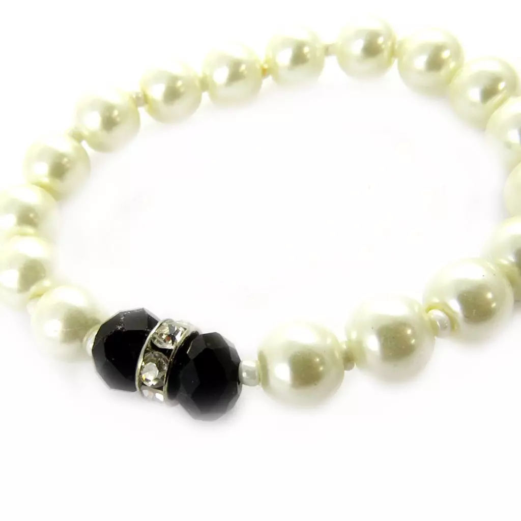 Les Trésors De Lily Bracelet 'Sissi' Noir Ivoire [L7906]
