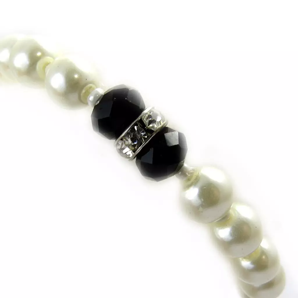 Les Trésors De Lily Bracelet 'Sissi' Noir Ivoire [L7906]