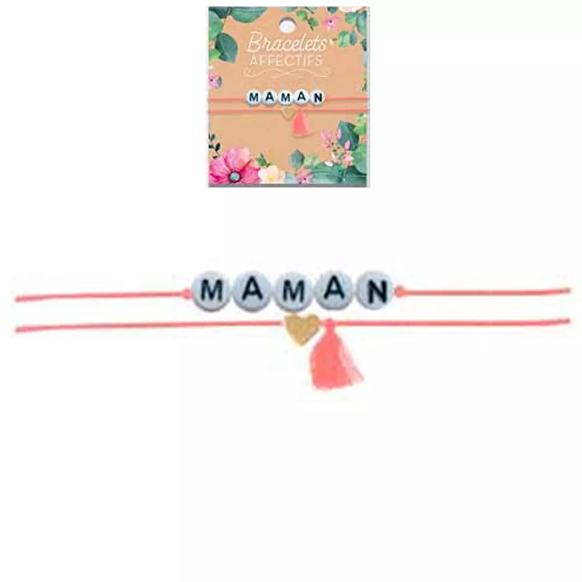 les trésors de lily Bracelet tendresse 'Maman' perles 6 mm [R3056]