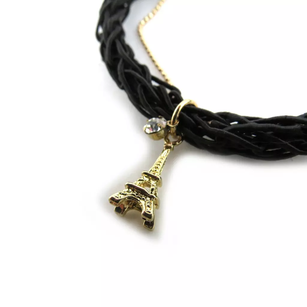 Les Trésors De Lily Bracelet 'Tour Eiffel' Noir Doré [N1768]