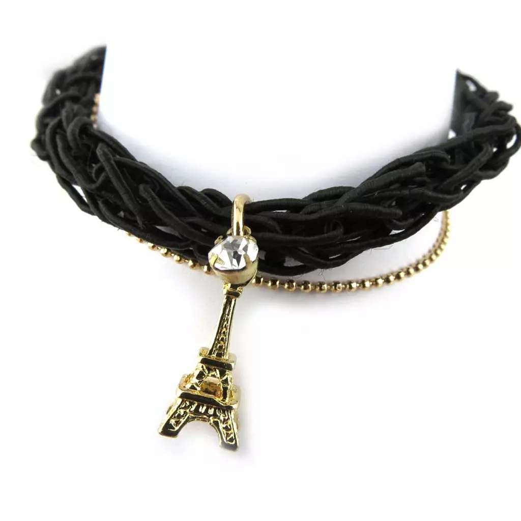 les trésors de lily Bracelet 'Tour Eiffel' noir doré [N1768]