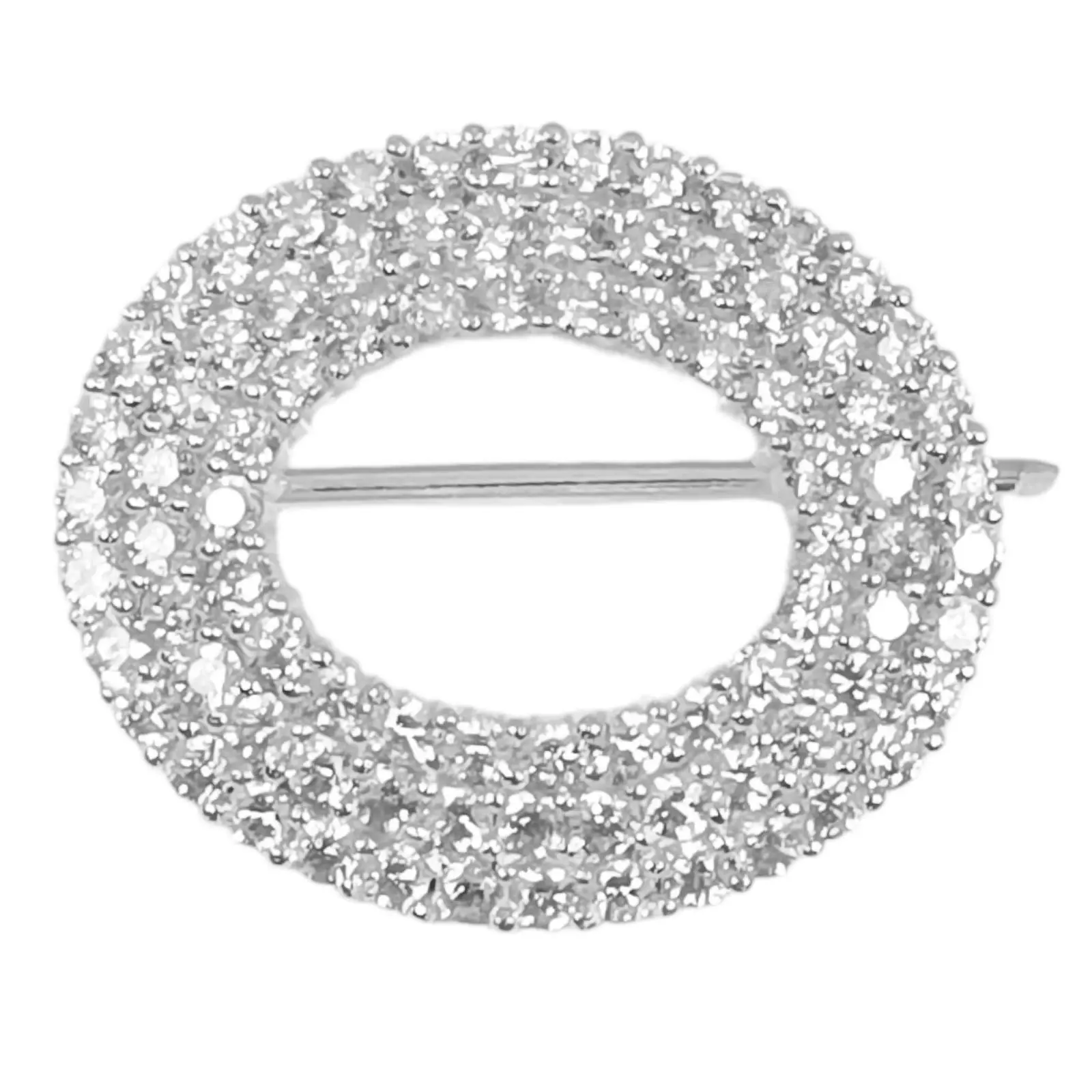 les trésors de lily Broche Argent 'Arégonde' blanc argenté 20x17 mm [S0392]